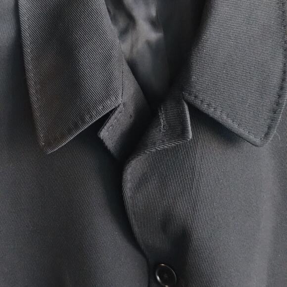 Loro Piana x Cardinal of Canada Wool Storm System Black Macintosh Pea Coat 42R - Picture 3 of 16